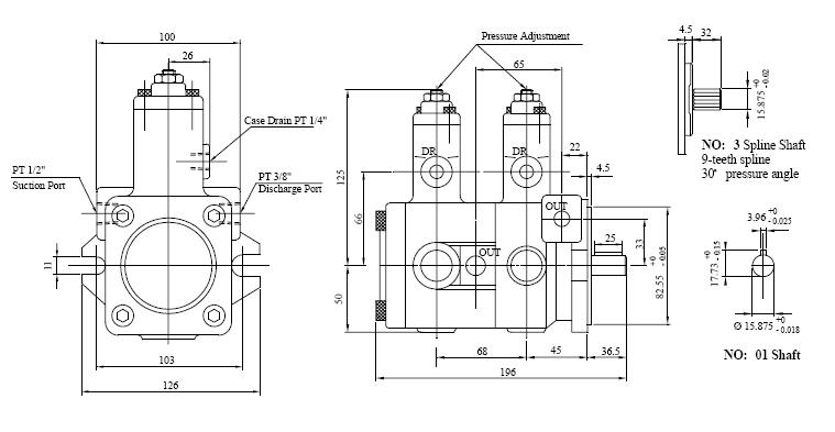 VFF variable vane pump dimension
